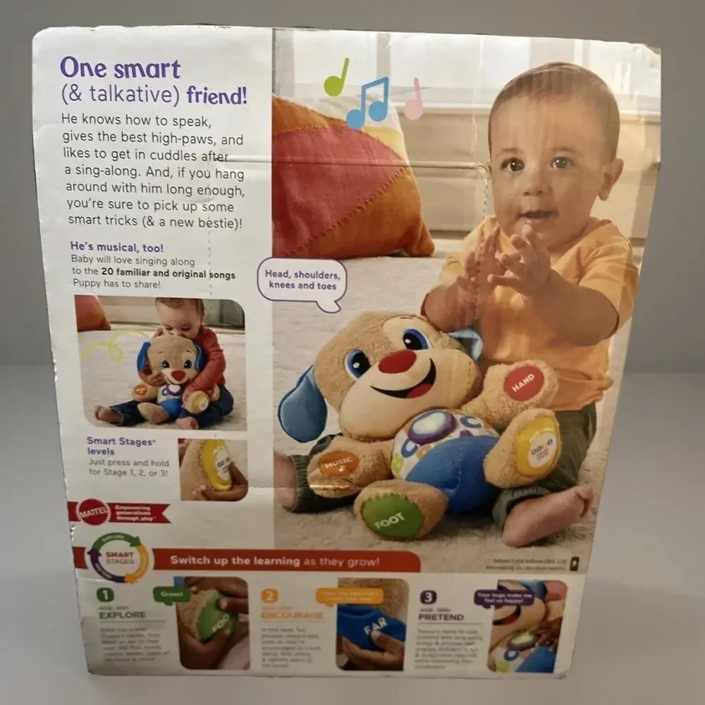 NEW Fisher-Price Laugh & Learn Smart Stages Puppy Interactive Plush Toy NIB